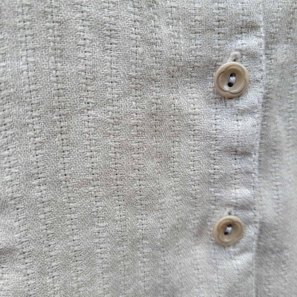 SOLD: VTG 90s FLAX Linen Jumper Dress Prairie Cottagecore Lagenlook Country Chic - Picture 4 of 7